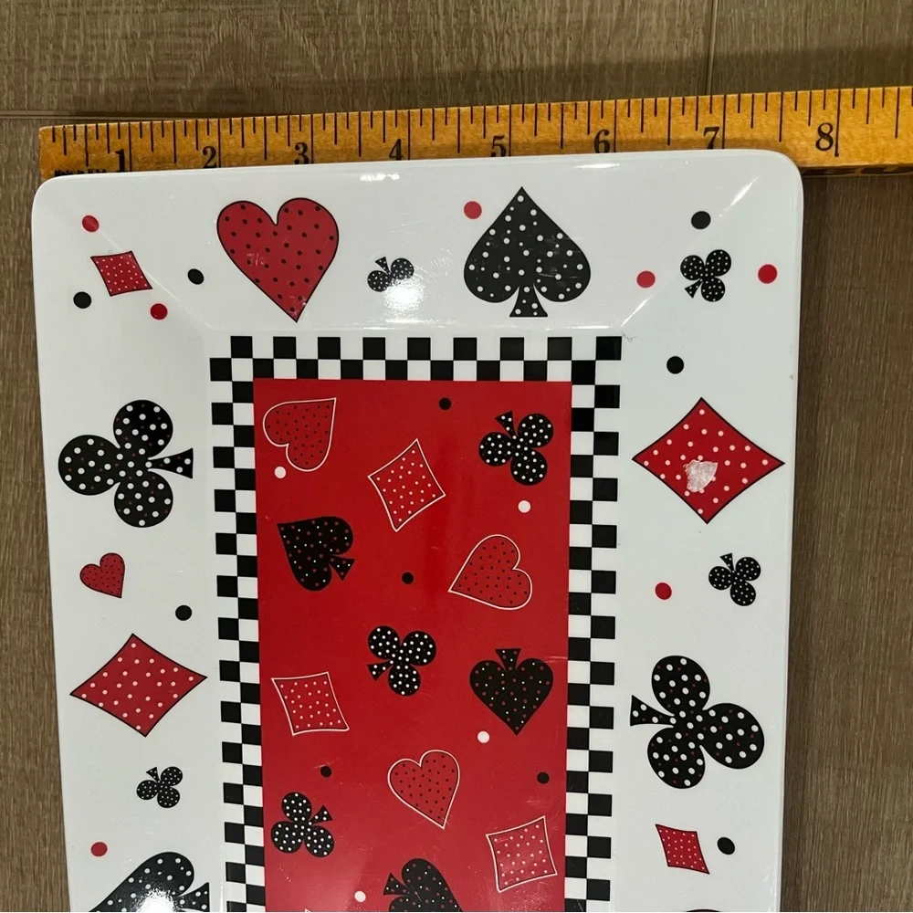 Poker Playing Cards Keller Charles Rectangular Serving Platter Melamine Tray 19”